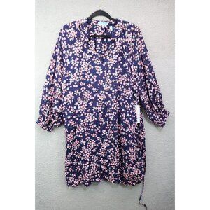 Draper James RSVP 3/4 Balloon Sleeves Silky Floral Dress-NWT-Cottagecore-Size XL